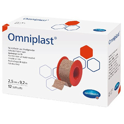 Пластырь фиксирующий 9,2м x 2,5см, ткан, OMNIPLAST