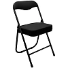 Стул складной  каркас черный,  кожзам черный РС 04 кант
