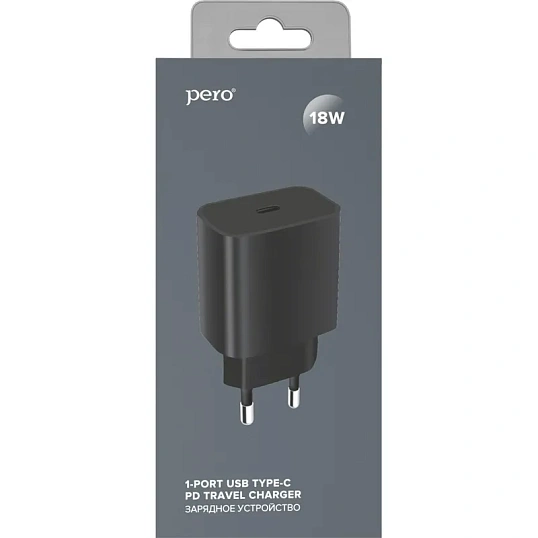 Зарядное устройство сетевое PERO TC03 PD 18W черный