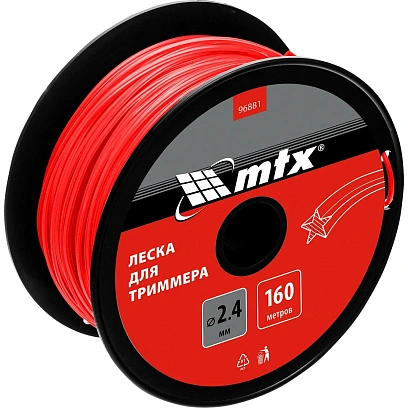 Леска для триммера MTX звезда 2,4 мм х 160 м, на катушке (96881)