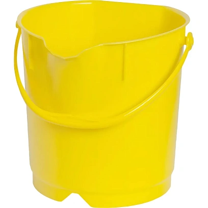 Ведро FBK 9л желтое, армир. пластик противоударный, круглое, 80102-4