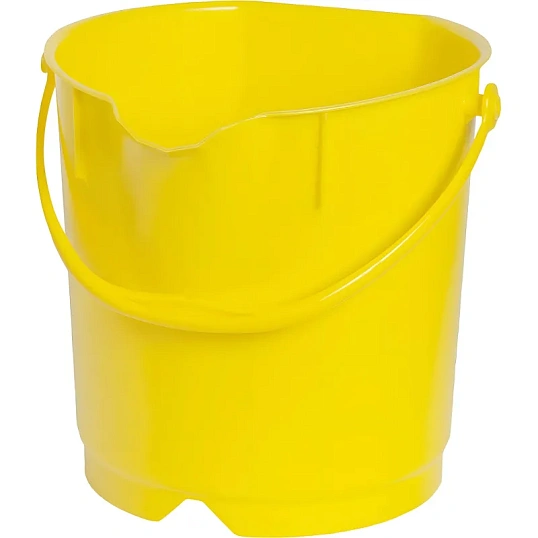 Ведро FBK 9л желтое, армир. пластик противоударный, круглое, 80102-4