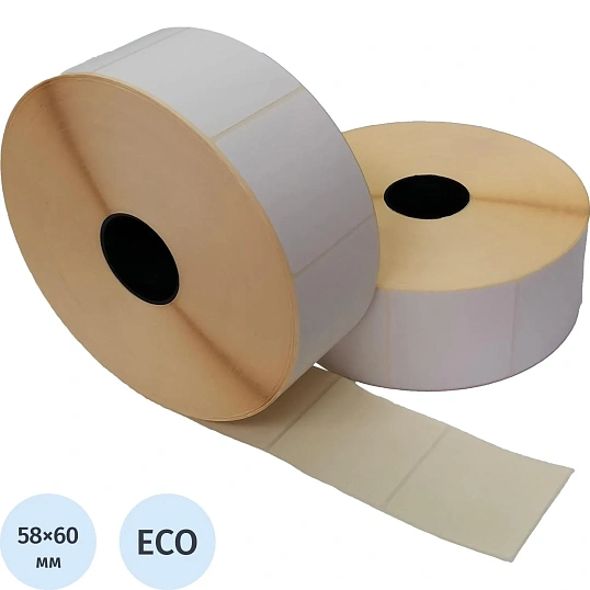 Термоэтикетки ЭКО 58х60 3000 шт/рул вт.40