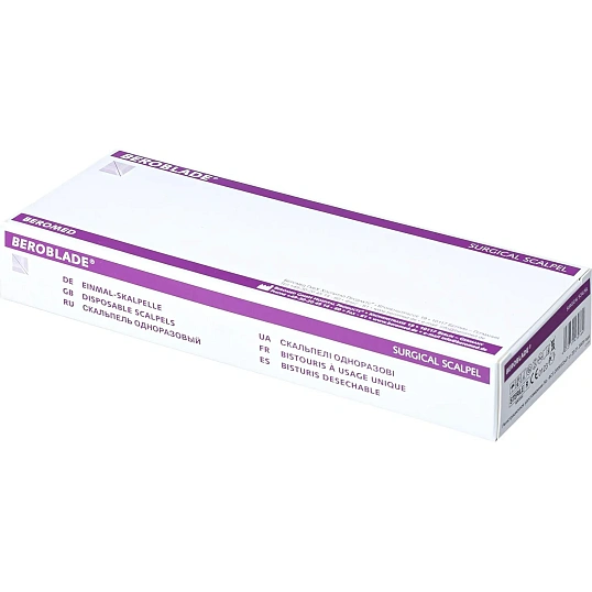 Скальпель стер, лезв.из в/угл.ст. р-10 Beroblade 10шт/уп