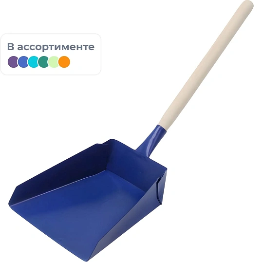 Совок для мусора металлический с деревянной ручкой_130504