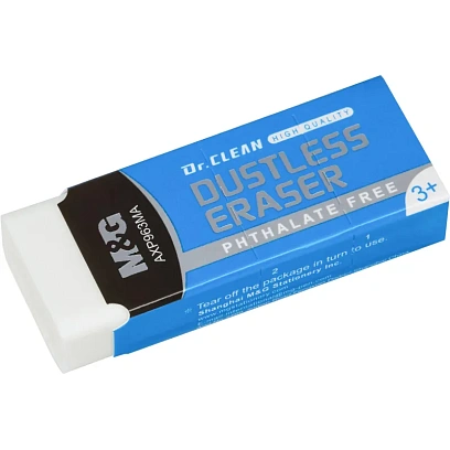 Ластик прямоугольный M&G,53x20x11 мм,белый, карт.упак. AXP963MA