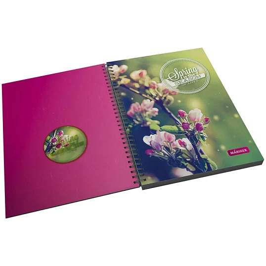 Бизнес-тетрадь Spring А5,120л, клетка, Mariner на спирали, 0018