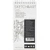 Скетчбук SKETCH&ART 105х220 25л СЕРЫЙ 220г на гребне д/скетч 1-25-563/03