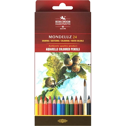 Карандаши акварельные KOH-I-NOOR, MONDELUZ 24 цв. шестигр, 3718/24