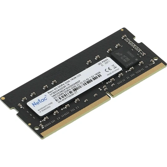 Модуль памяти Netac SO-DIMM DDR4 16Gb, 3200Мгц (NTBSD4N32SP-16)