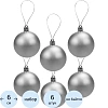 Набор шаров новогодн матовых елочных Серебряный бархат 6см(6шт.) НУ-6986