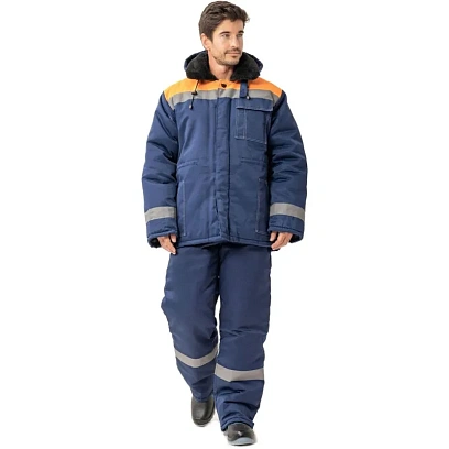 Куртка рабочая зимняя муж з32-КУ син/оранж смес,68-70/182-188 (Арсенал-СП)