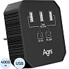 Тройник AGNI 3 USB-A,2 USB-C, черный(TP-WB2U3E-black)