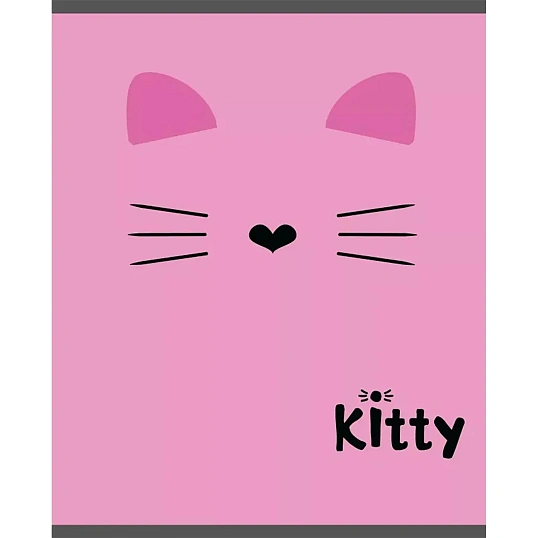 Тетрадь общая А5 48л №1School Kitty роз,клет,скреп, ВД-лак 4шт/уп(1819933)