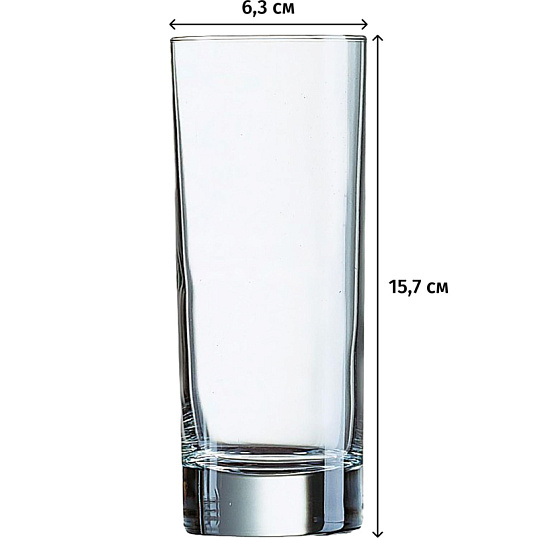 Набор стаканов Хайбол 330 мл. d=63 мм. h=157 мм. Исланд, 12шт/уп, 48879