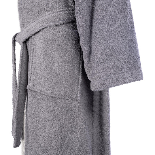 Халат Махровый Мужской  DELRAY Кимоно антрацит, L-XL, 300 гр/м2