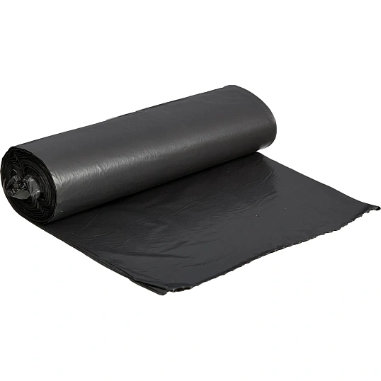 Мешки для мусора ПВД 120л 25мкм 10шт/рул черные 67х100см Luscan