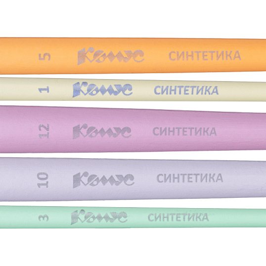 Набор кистей Комус Класс Kitty stickers синт,кр(№1,3,5)пл(№10,12),5шт,европ