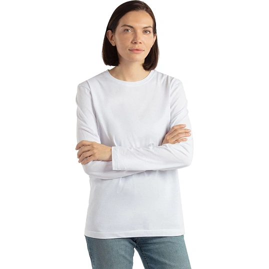 Футболка  Ф02 (160 г.) с длинным рукавом бел.(L)