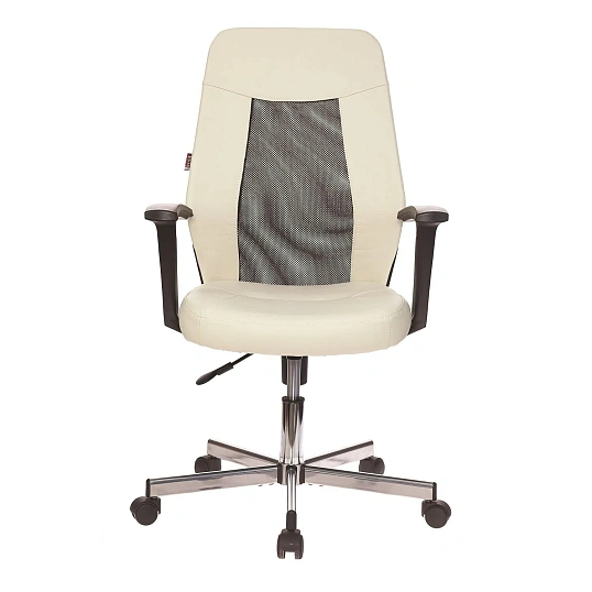 Кресло VB_EChair-225 DSL PTW к/з бежевый OR-10/сетка черная TW, хром