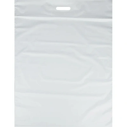 Пакет с вырубными ручками 30х40 см, 70 мкм, белый, 100 шт/уп