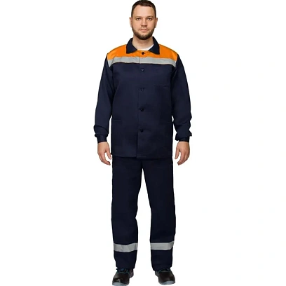 Костюм летний муж. л16-КБР с СОП син/оранж (р.60-62) 170-176