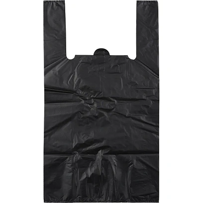 Пакет-майка УСИЛЕННЫЙ,ПНД., 40+18x70см.,черный,30мкм,50 шт./уп