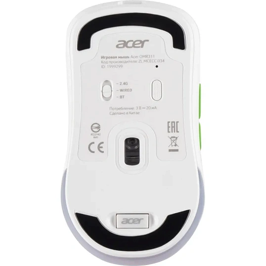 Мышь компьютерная Acer OMR311 2400dpi BT/Radio USB 7but(ZL.MCECC.034)бел