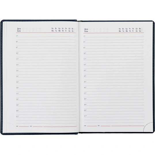 Ежедневник недатированный синий,А5,143х210мм,176л,ATTACHE Сиам