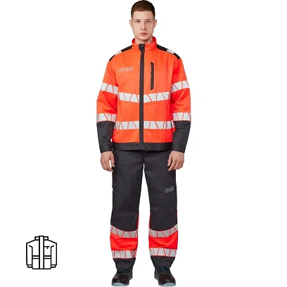 Куртка летняя мужская Равелин красн./графит (р.56-58) 194-200