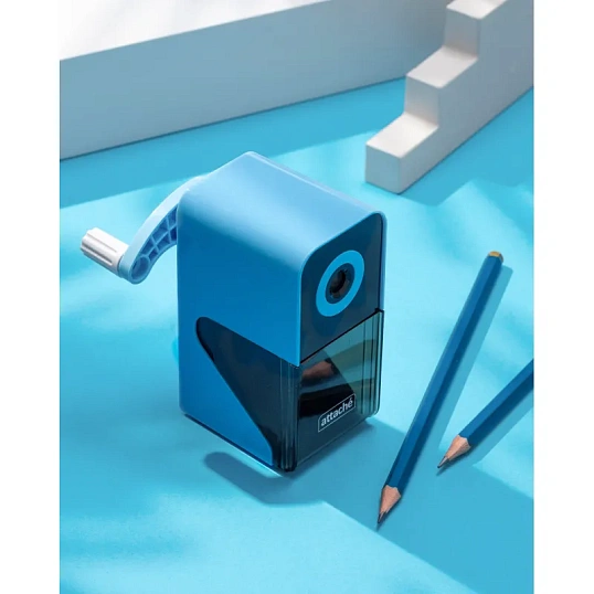 Точилка механическая Attache Bright Colours,авто-фиксация карандаша,голубой