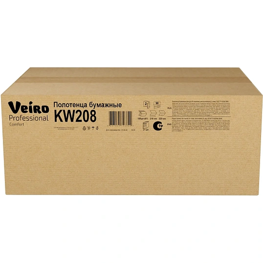 Полотенца бумажные W-сл Veiro Professional 2сл 150лист 21 пач/уп KW208_УГМК