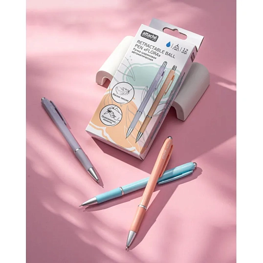 Ручка шариковая автомат. Attache SelectionFlora0,35,син,масл,манж,асс