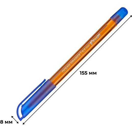 Ручка шариковая неавтомат. Комус Ocean Orange,масл,син,0,3мм,орнж.к,Россия