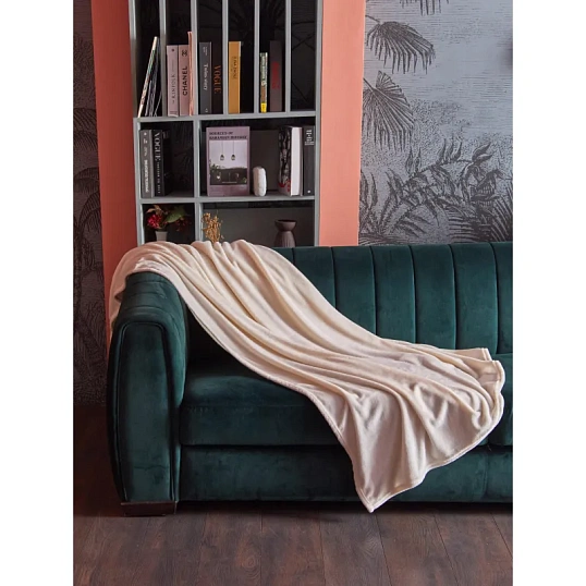 Плед микрофибра Luscan, молочный 200х220