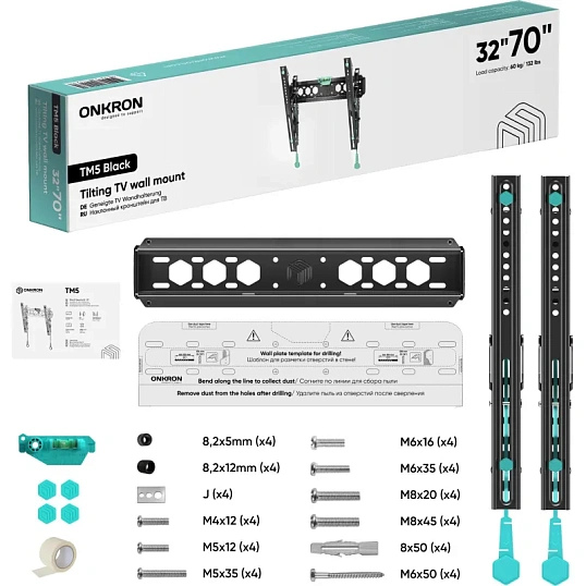 Кронштейн для телевизора Onkron 32-70 наклонный, черный TM5