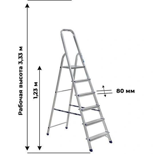 Стремянка Алюмет алюминиевая 6 ст. Ам706