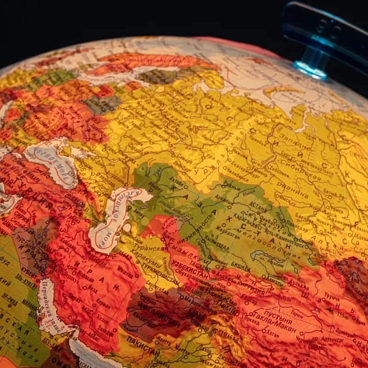 Глобус интерактивный физико-политический с подсв.,рельеф.,320мм,INT13200290