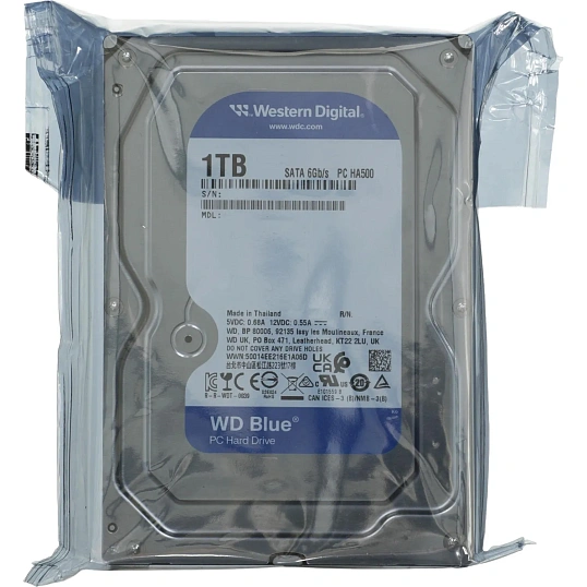 Жесткий диск WD Blue 3.5 1TB SATA 5400rpm(WD10EARZ)