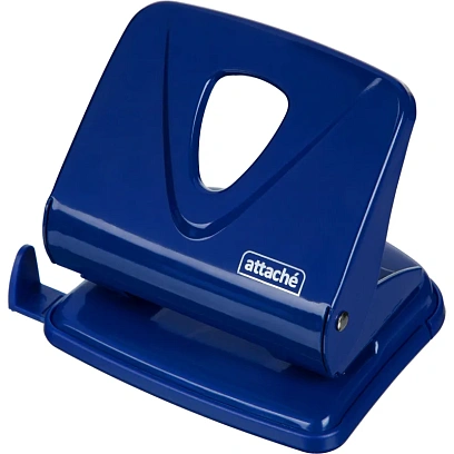 Дырокол Attache Symbol до 30 листов, линейка, металл, синий