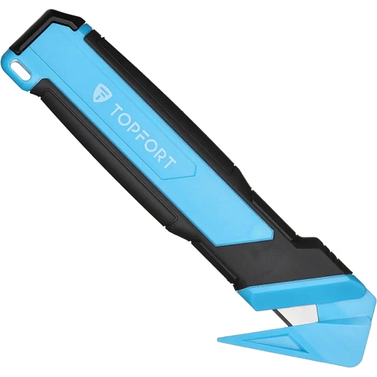 Нож универсальный мультифункц. TOPFORT 18мм блок.сист.,ABS+TPR,2 зап.лезв