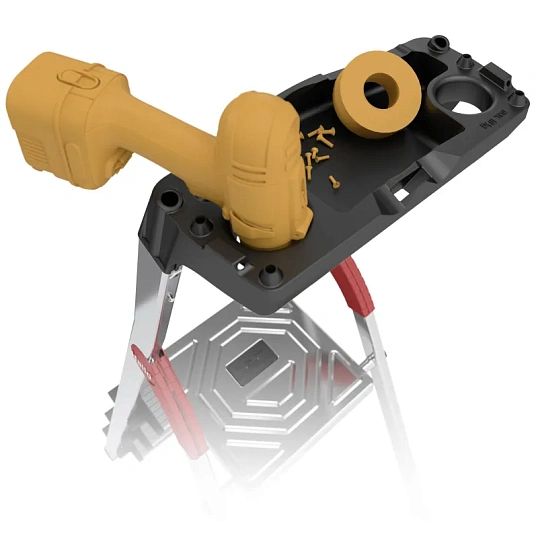 Стремянка HAILO L60 5 ступенек Н=280см с лотком, алюм (8160-507)