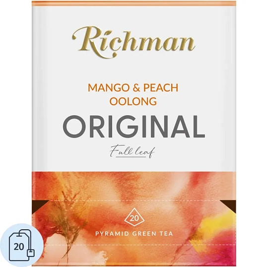 Чай Richman Mango & Peach Oolong зелён с ароматом манго и персика 20пирх2г