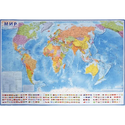 Карта настенная Мир политическая Globen, 1:32млн., 1010x700мм, ,КН040