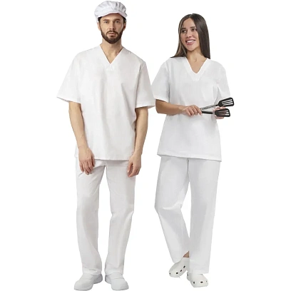 Костюм пекаря универс. кор.рукав,без кармана/у05-КБР (р.60-62) р.158-164