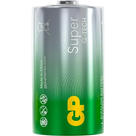 Батарейка GP Super D/LR20/13A алкалин, 13AA21-2CRSBC2, 2шт/уп