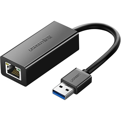 Сетевой адаптер UGREEN CR111 (20256), USB 3.0/Gigabit Ethernet/черный