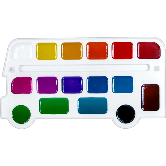 Краски акварельные Кроха Автобус, 16 цв. б/к 34С 2241-08 набор