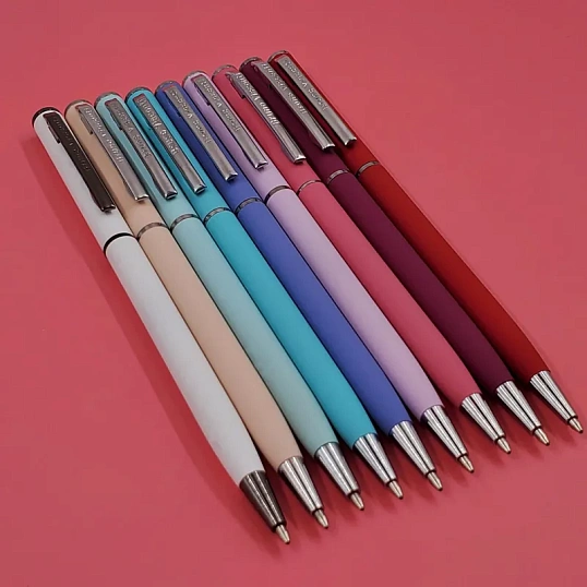 Ручка шариковая автомат. PALERMO бел.мет.корп, 0,7мм синяя 20-0250/14