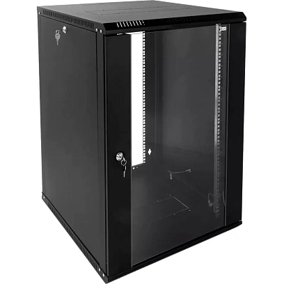 Шкаф настенный ЦМО разб. 12U(600х520)дверь стекло,черн (ШРН-Э-12.500-9005)